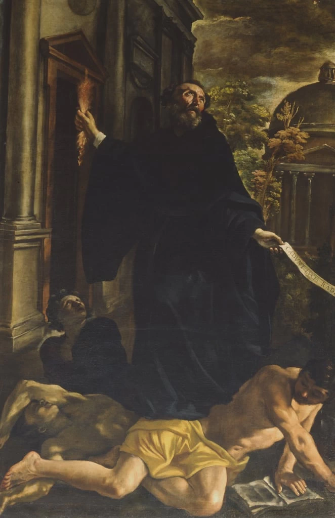  164-Giovanni Lanfranco-Sant'Agostino caccia gli eretici-Chiesa di San Agostino, Roma 